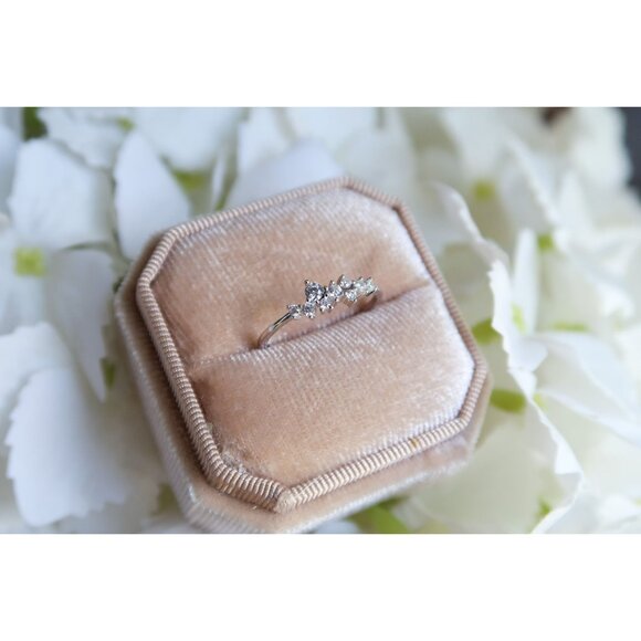 Dainty Sterling Silver Cubic Zirconia Ring, Multi Diamond CZ Ring, Stacking Ring - Picture 7 of 7